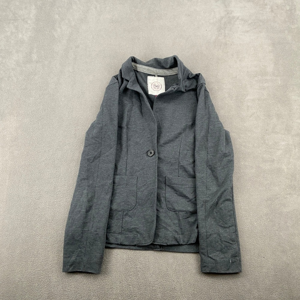 SO Authentic American Heritage Knit Blazer Jacket grey Sz M Asphal Single Button
